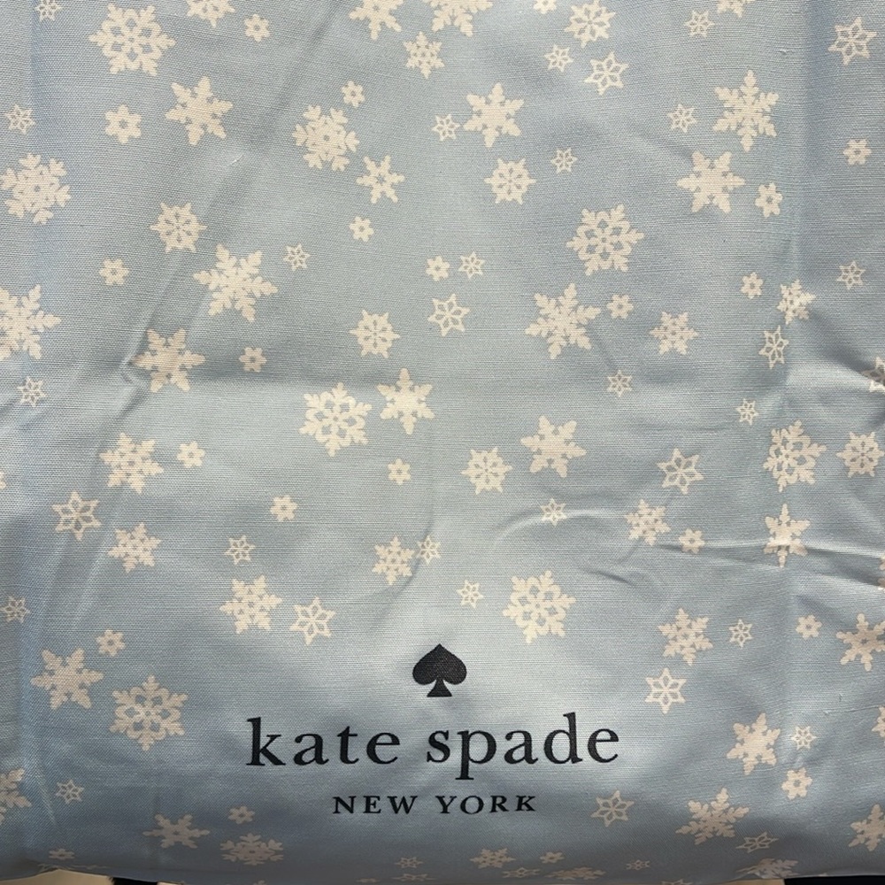 Kate Spade Snow Flakes Canvas Tote XL Reusable Shopping Beach Bag - Picture 2 of 16